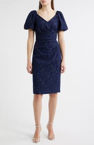 Eliza J Floral Jacquard Cocktail Sheath Dress