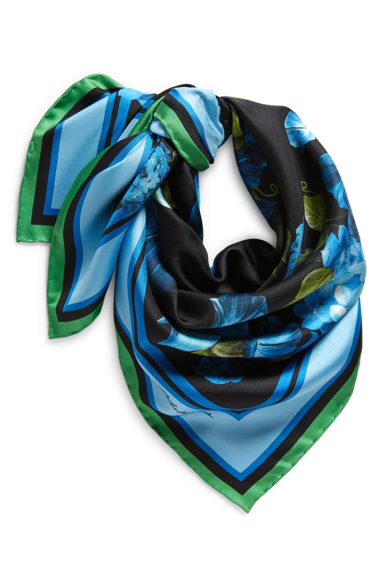 Dolce&Gabbana Floral Print Silk Twill Square Scarf, Alternate, color, 