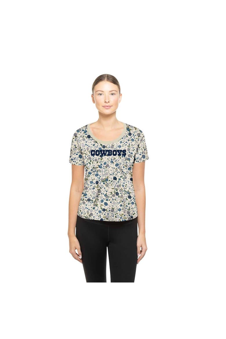 Women's New Era Cream Dallas Cowboys Glam Game Floral T-Shirt, Alternate, color, Cream