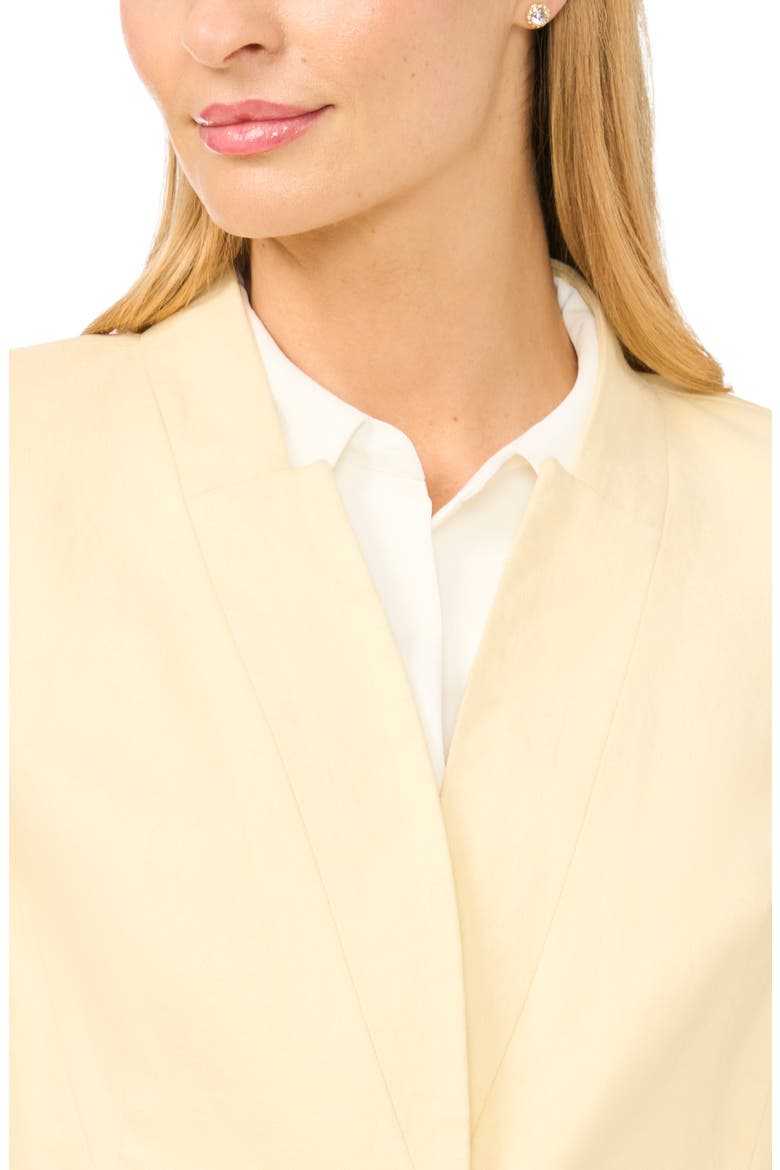Inverted Lapel Linen Blend Blazer, Alternate, color, PASTEL YELLOW