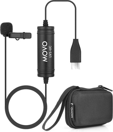 LV1-UC USB-C Lavalier Microphone for iPhone, iPad, Android, and USB Type-C Devices with 20-Foot Cable and Carrying Case