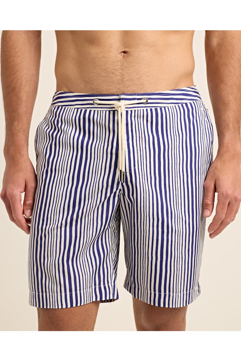 Dane Drawcord Swim Shorts, Alternate, color, BLUE/WHITE