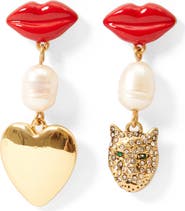 Clare V. Le Charm Mismatch Drop Earrings