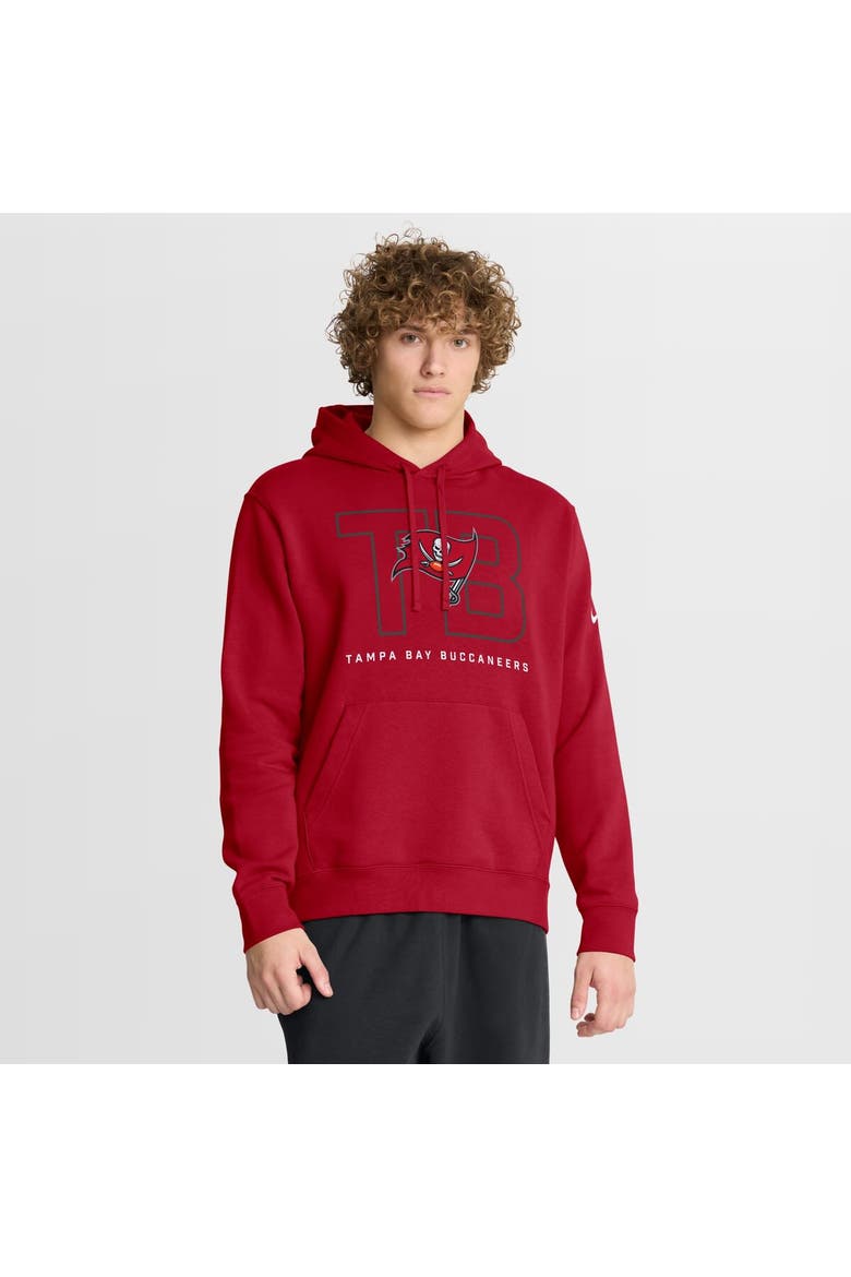 Men's Nike Red Tampa Bay Buccaneers Busted Play Club Fleece Pullover Hoodie, Main, color, Red