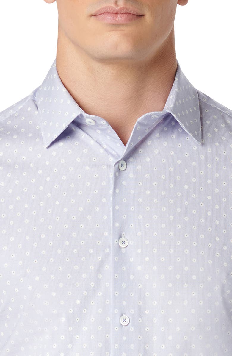 Bugatchi Miles OoohCotton<sup>®</sup> Floral Short Sleeve Button-Up Shirt, Alternate, color, Lilac