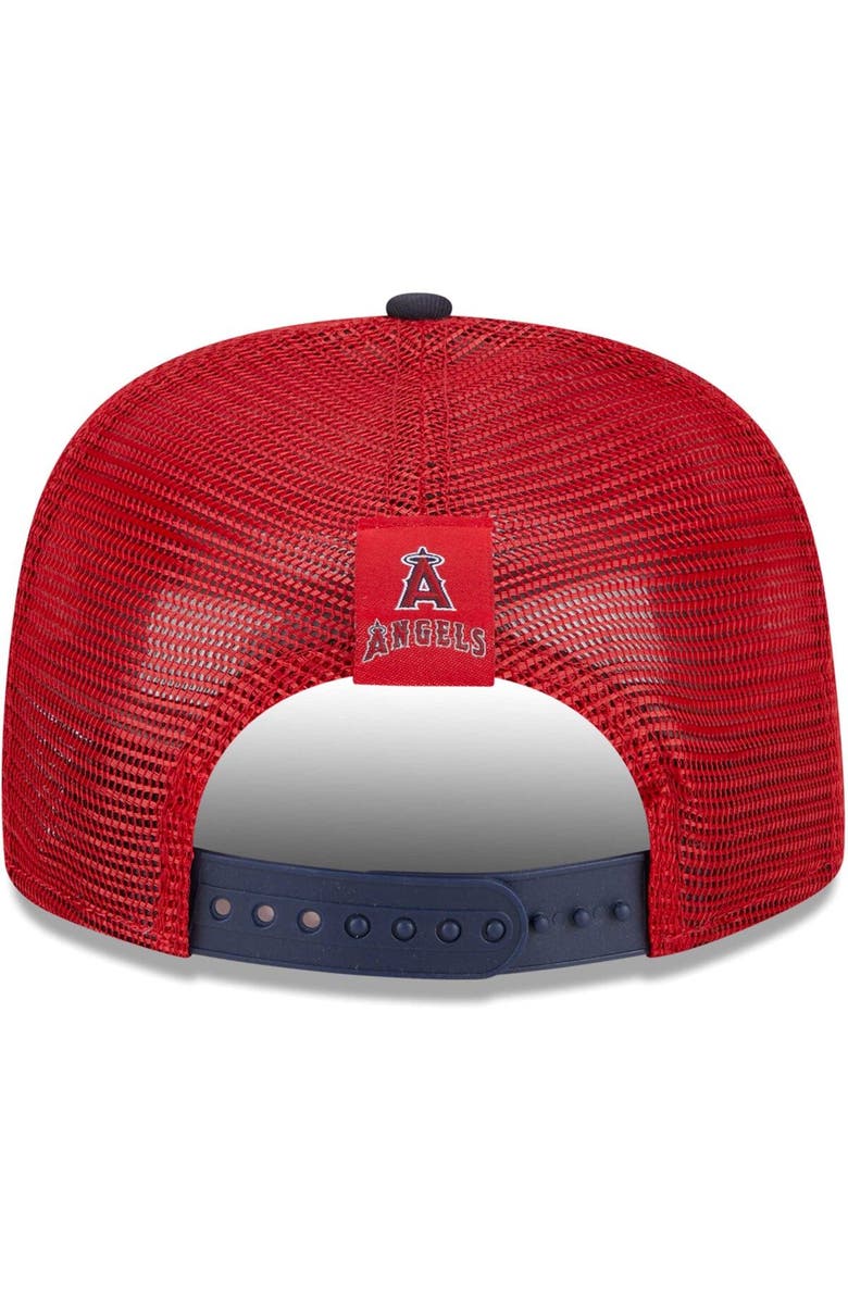 New Era Men's New Era Red Los Angeles Angels Speed Golfer Trucker Snapback Hat, Alternate, color, Red