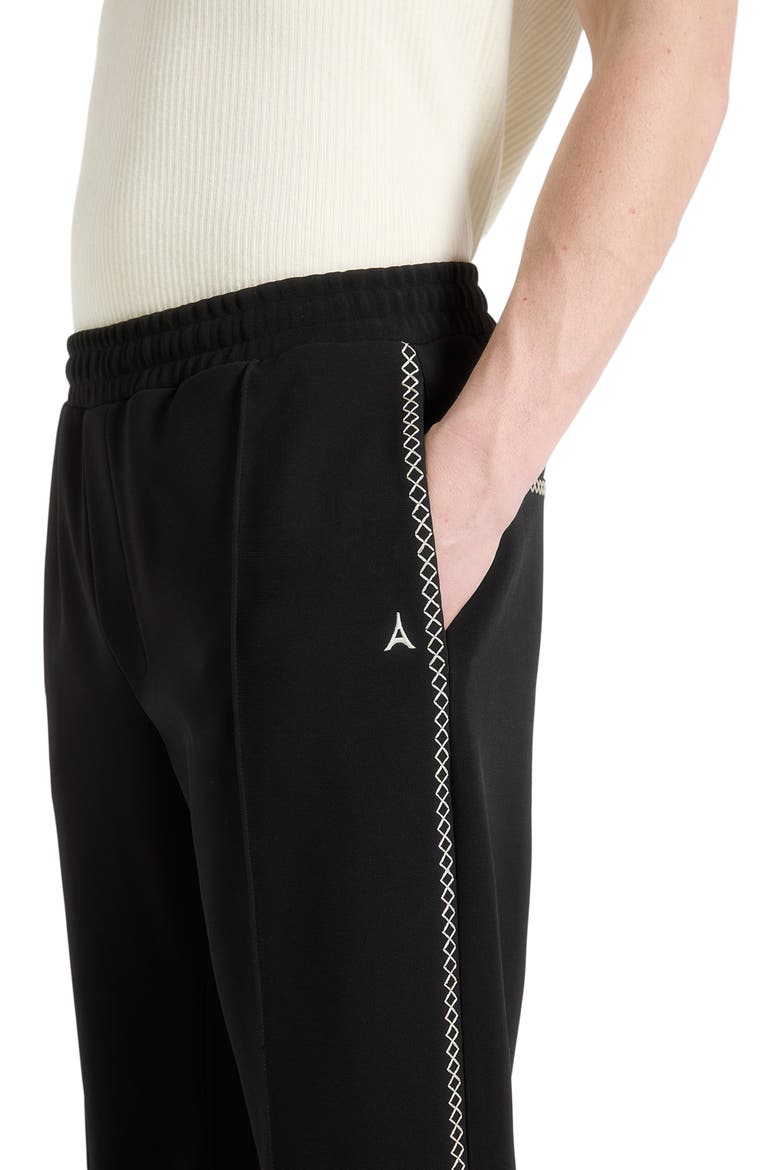Gael Contrast Whipstitch Relaxed Track Pants, Alternate, color, Black