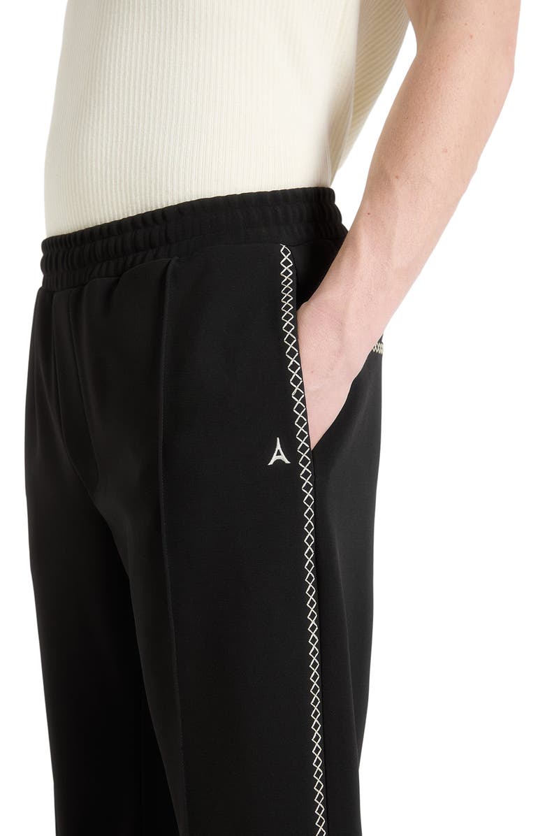 Manière De Voir Gael Contrast Whipstitch Relaxed Track Pants, Alternate, color, Black