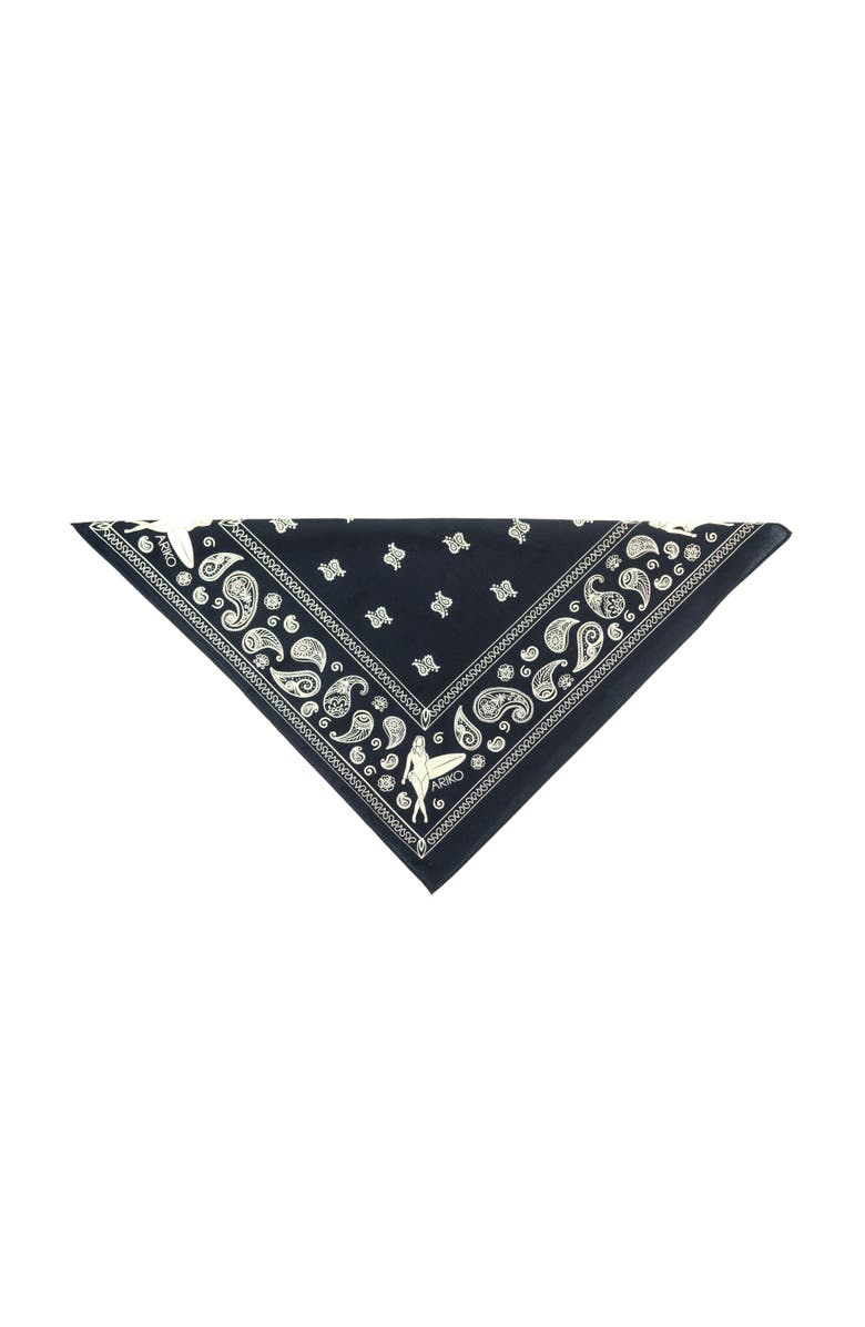 ARIKO Beach Bandana with Surf Gal Print, Alternate, color, Black