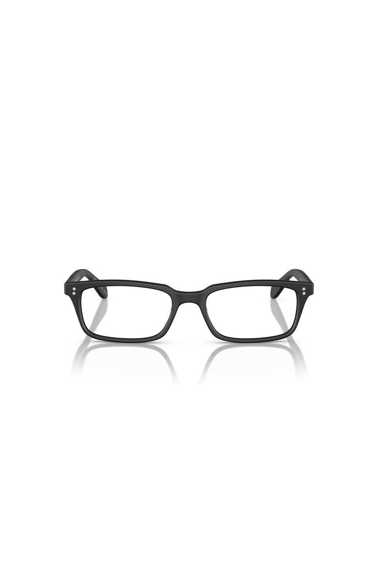 Oliver Peoples 53mm Rectangle optical glasses, Alternate, color, Solid Black