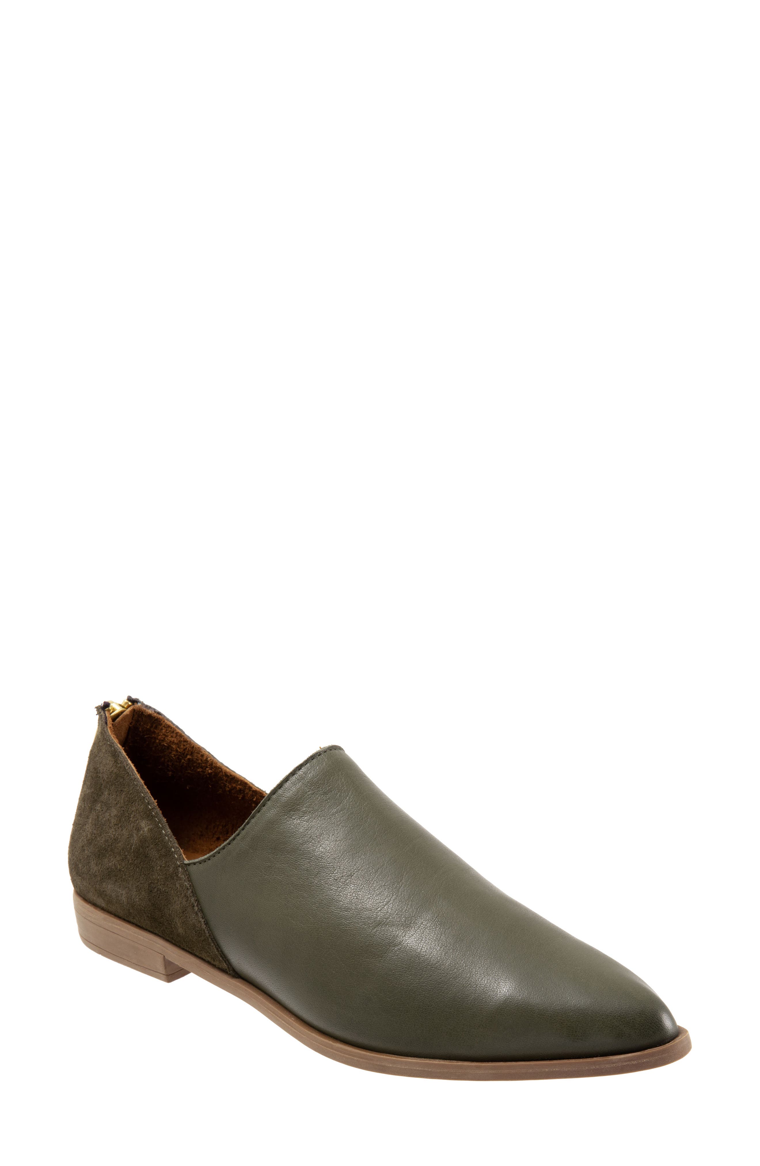 Bueno Beau Pointed Toe Loafer, Main, color, Dark Green