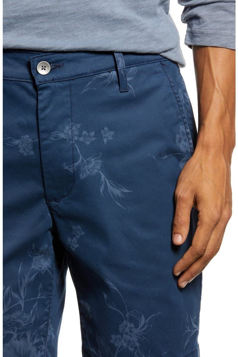 Men's Wanderer Floral Flat Front Shorts, Alternate, color, BOTANICAL FLOWER RIO BLUE