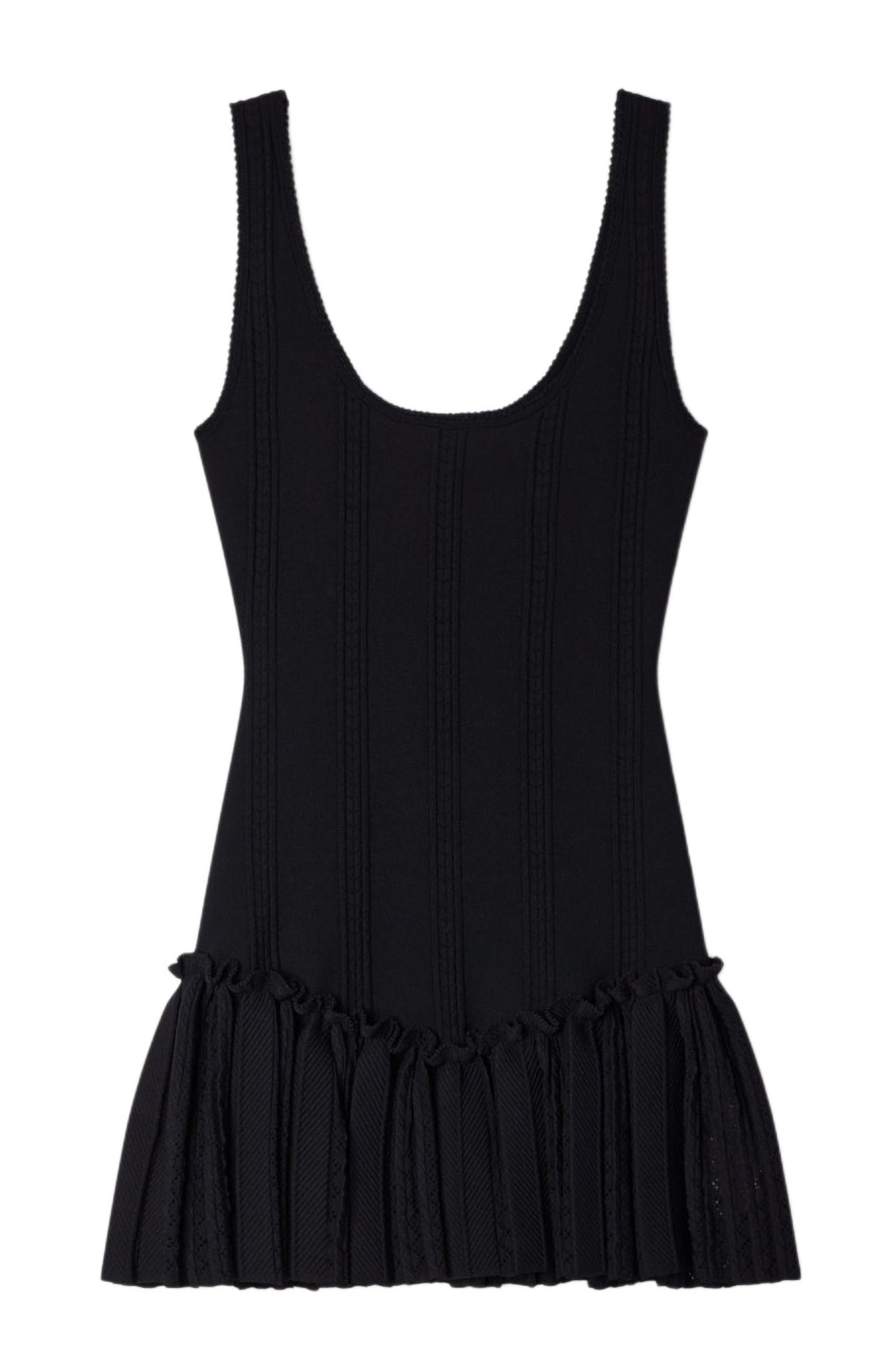 women black knit dress Sandro Women's Short with ruffle - black knitted dress