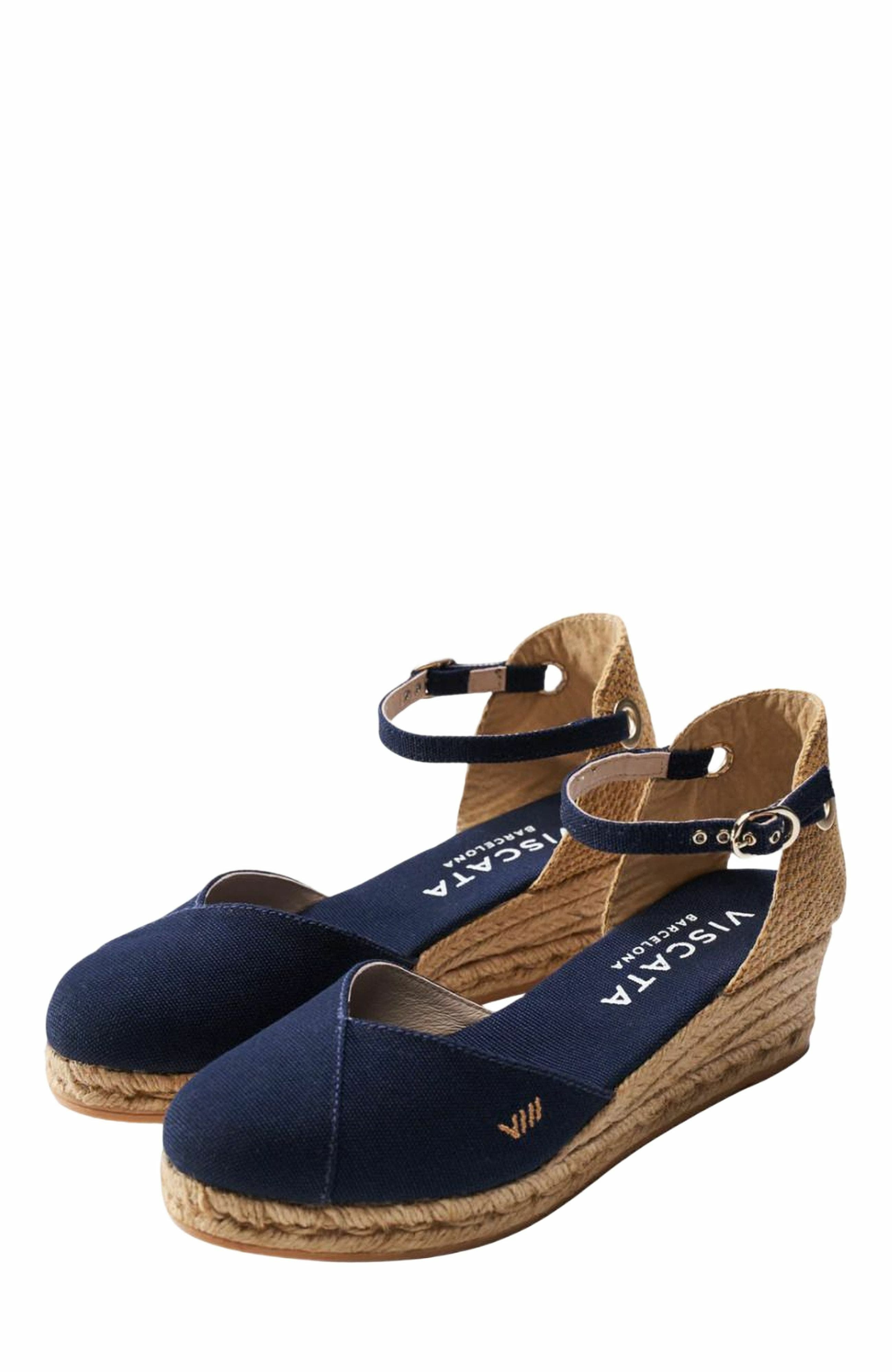 Pubol Canvas Espadrille Wedges, Alternate, color, Navy Blue
