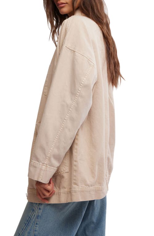 Free People Avery Denim Jacket In Flax In Softest Sand