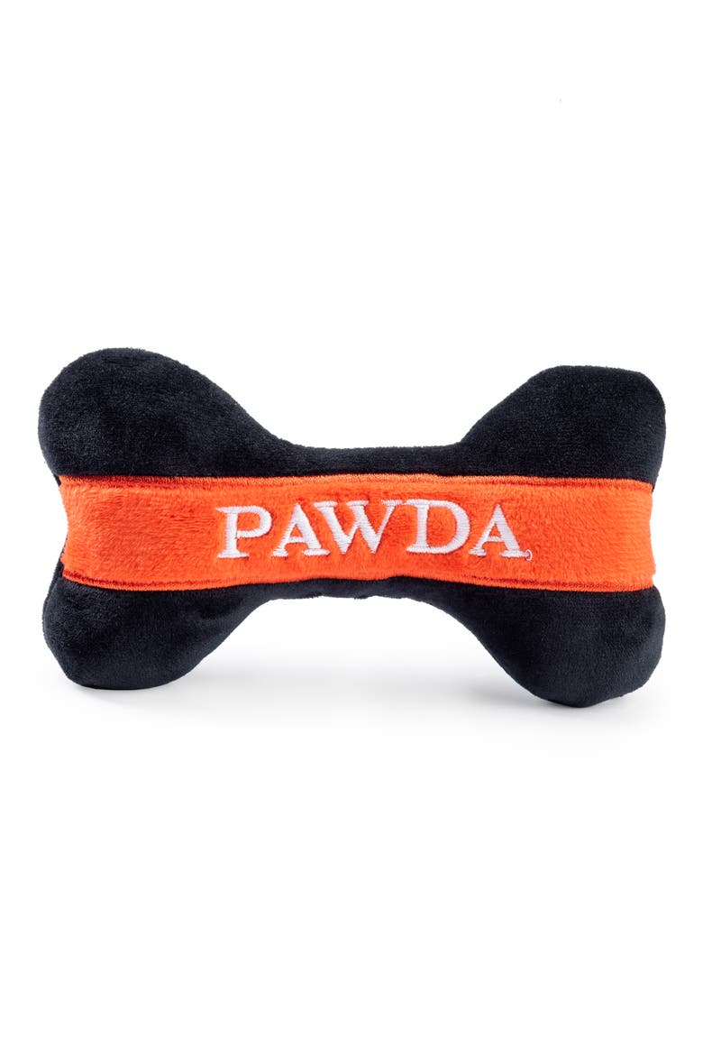 Pawda Bone Squeaker Toy, Main, color, BLACK ORANGE