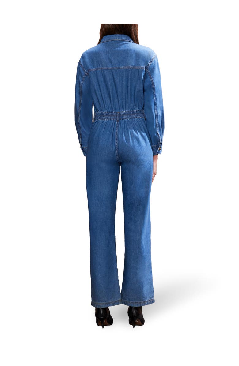 Ro&Zo Denim Long Sleeve Jumpsuit, Alternate, color, Blue