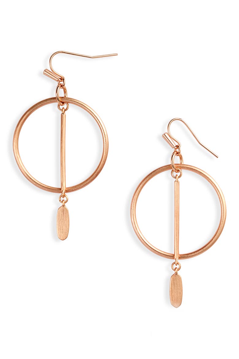 Nalani Open Frame Earrings, Main, color, ROSE GOLD