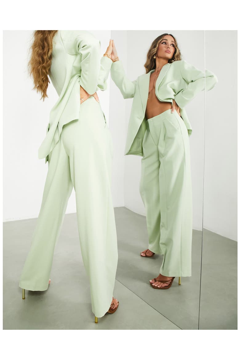 EDITION Wide Leg Trousers, Main, color, LIGHT GREEN