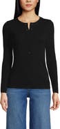 Lands' End Drapey Rib Skimming Long Sleeve Henley