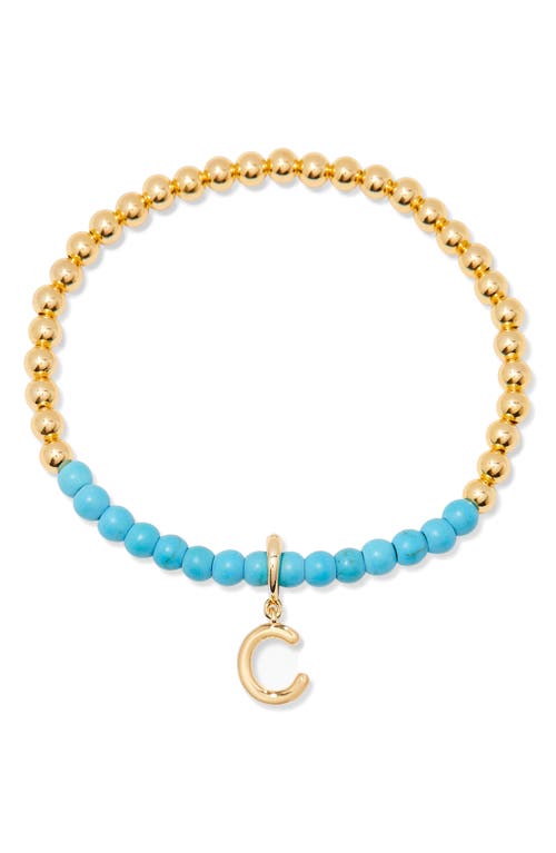 Brook & York Brook And York Bennett Inital Turquoise Beaded Bracelet