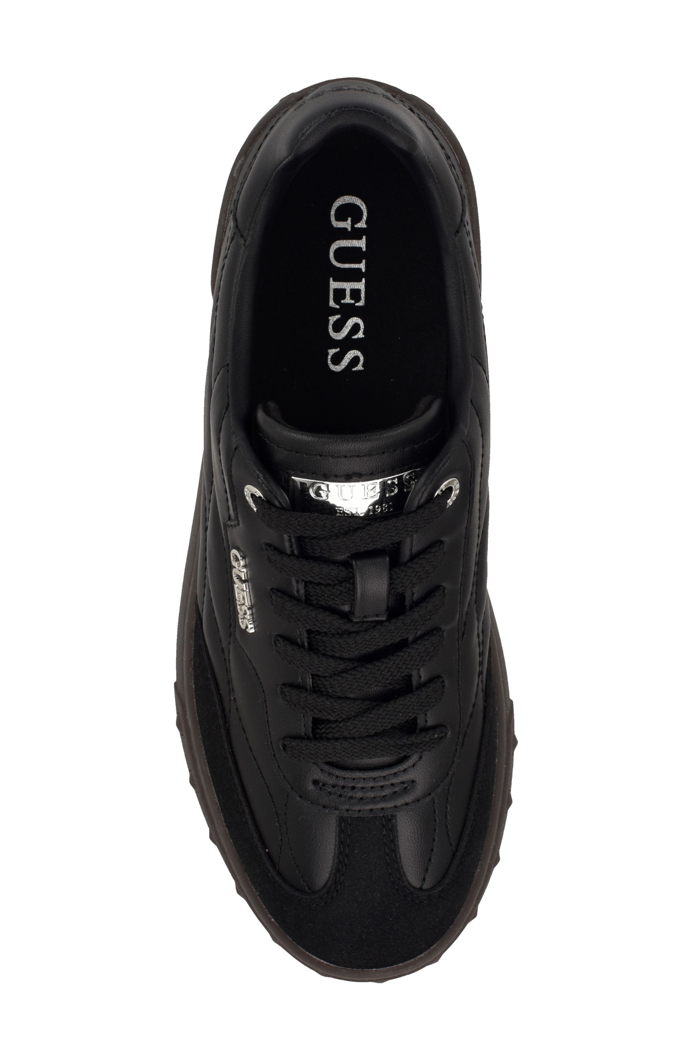 GUESS Iquilt Sneaker, Alternate, color, Black