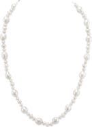 The Pearl Source 3-8mm White Freshwater Pearl Necklace - AAA Quality