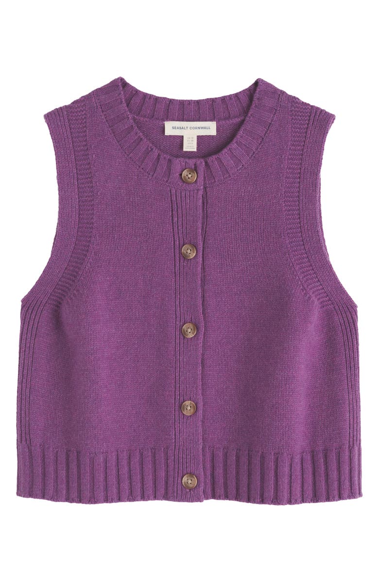 Seasalt Cornwall Derwenn Merino Wool Blend Sweater Vest, Alternate, color, Knit Melange Spring Heather