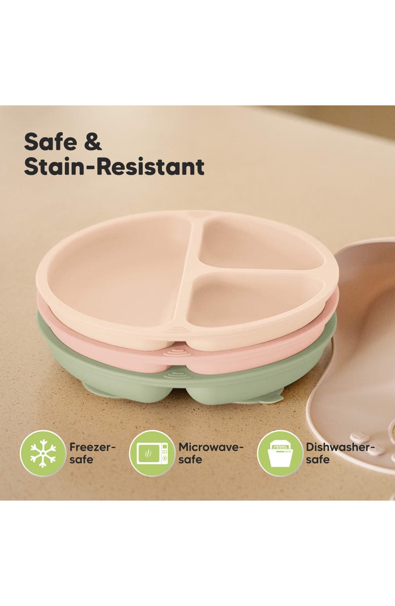 KeaBabies 3-Pack Prep Silicone Suction Plates, Alternate, color, Macaron