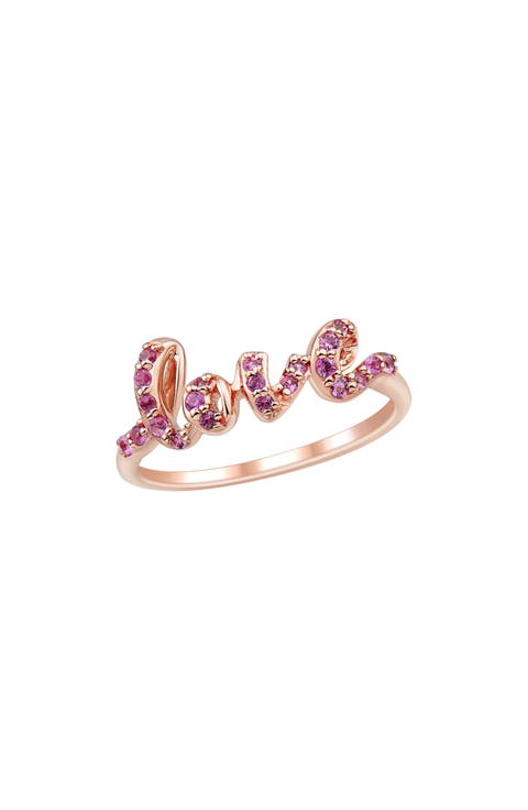 Pink Sapphire Love Ring