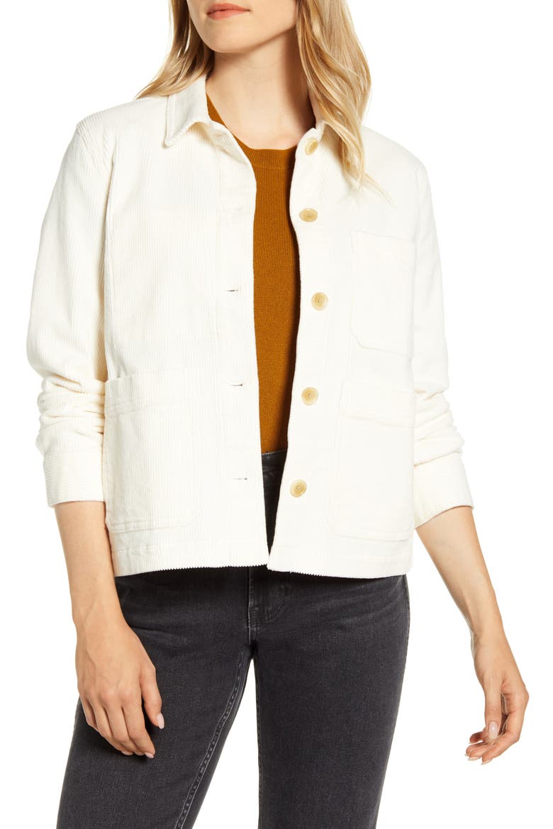 Corduroy Chore Jacket, Alternate, color, BONE