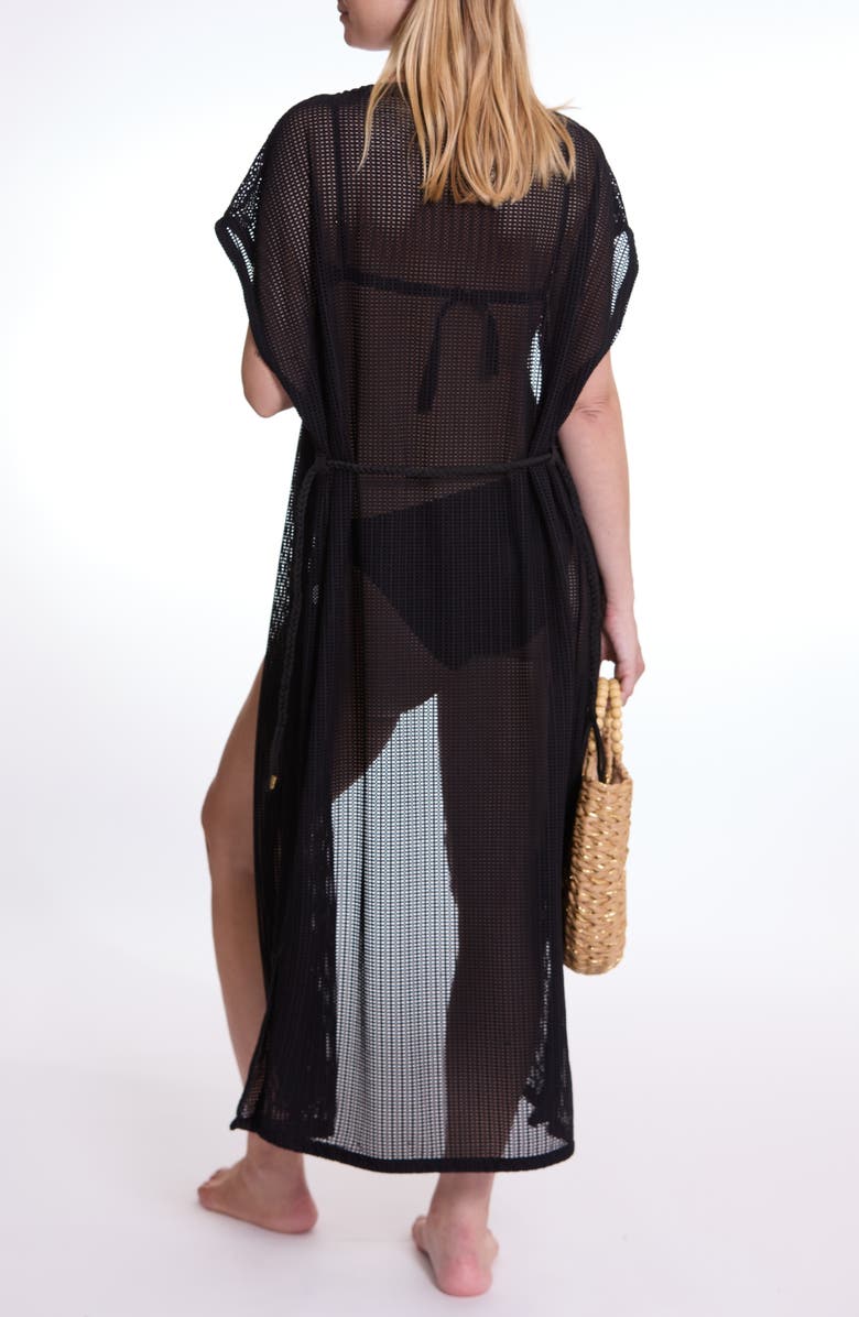 Cache Coeur Milos maternity beachwear caftan, Alternate, color, Black