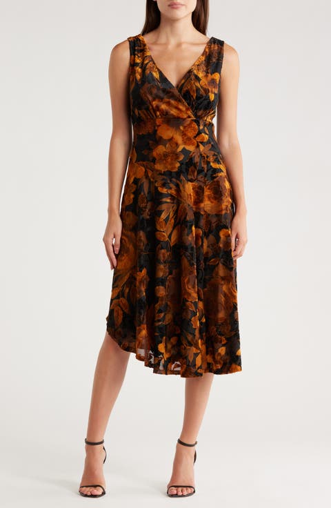 Velvet Burnout Midi Dress