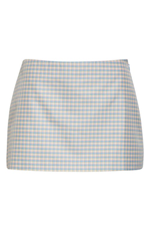 Sandy Liang Juice Gingham Miniskirt In Aqua Multi