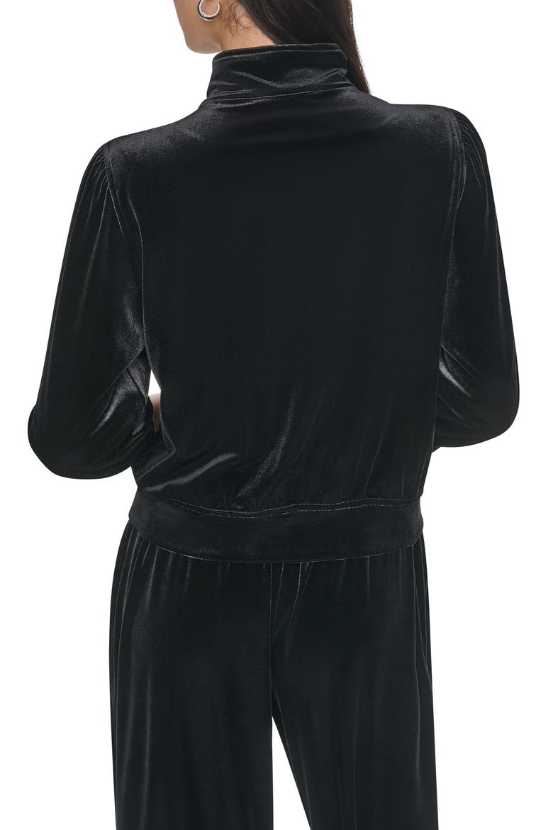 Stretch Velvet Jacket, Alternate, color, BLACK
