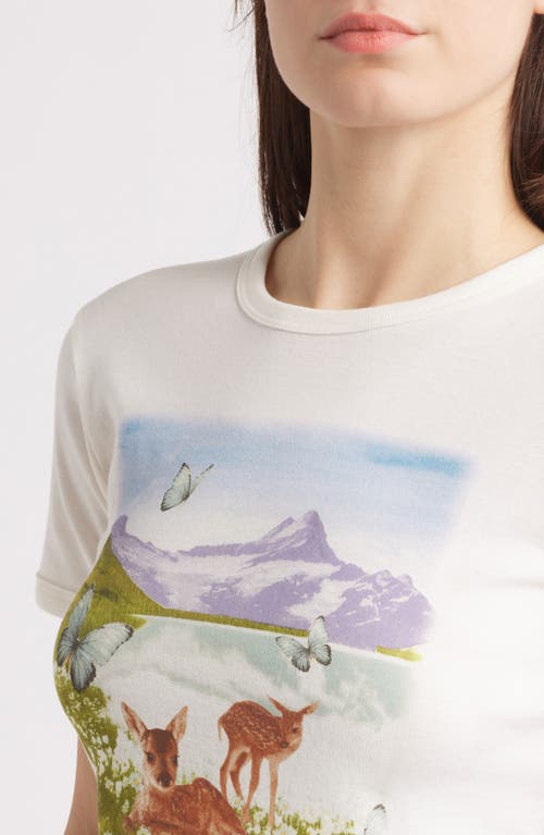 Shop Vinyl Icons Deer Lake Graphic Baby Tee In Marshmallow