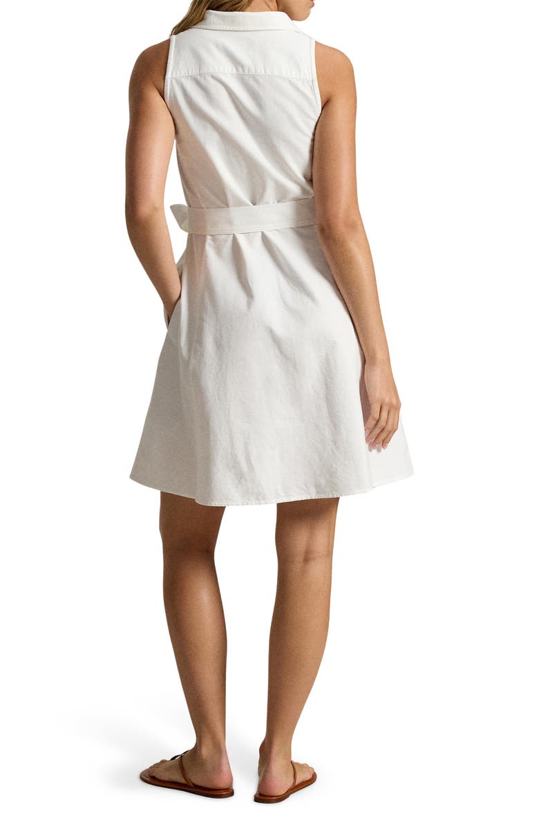 Polo Ralph Lauren Sleeveless Cotton Oxford Shirtdress, Alternate, color, White