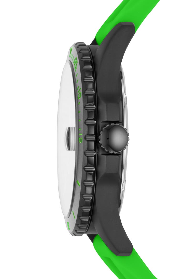 FB-01 Silicone Strap Watch, 42mm, Alternate, color, GREEN/ BLACK