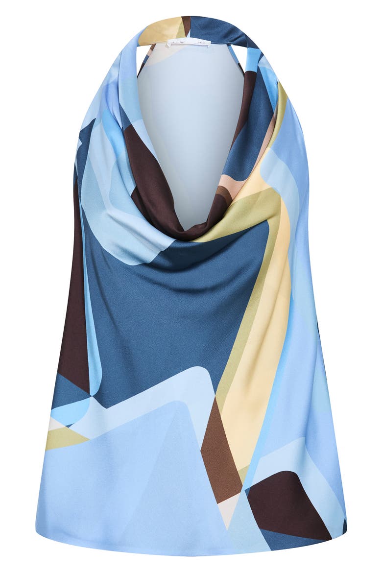 Chloe Print Cowl Neck Sleeveless Top, Alternate, color, BLUE ABSTRACT