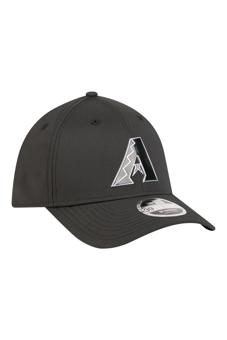 Men's New Era  Black Arizona Diamondbacks Metallic 39THIRTY M-Crown Flex Hat, Alternate, color, Black