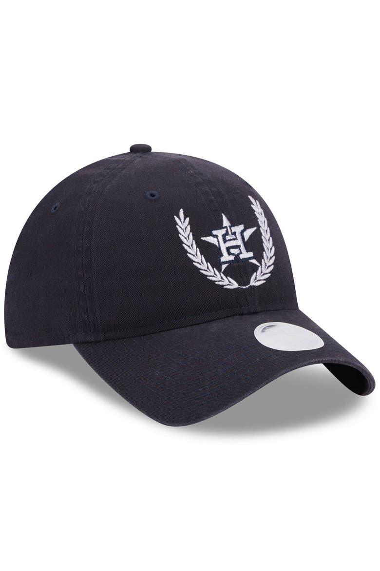 Women's New Era Navy Houston Astros Leaves 9TWENTY Adjustable Hat, Alternate, color, Navy