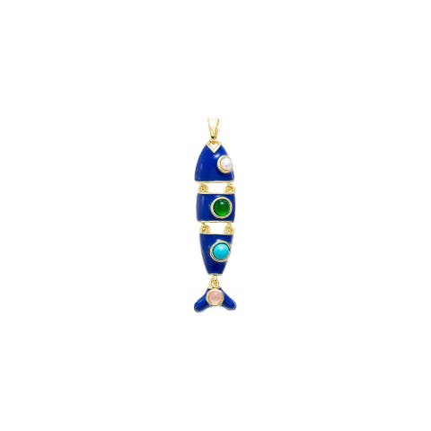 Colored Enamel Evil Eye Fish Charm