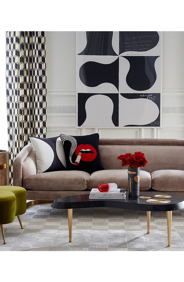 Jonathan Adler Lips Needlepoint Throw Pillow, Alternate, color,