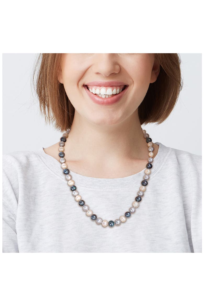8-8.5mm Multi-Color Cultured Freshwater Pearl Necklace, Alternate, color, SILVER/ PEARL