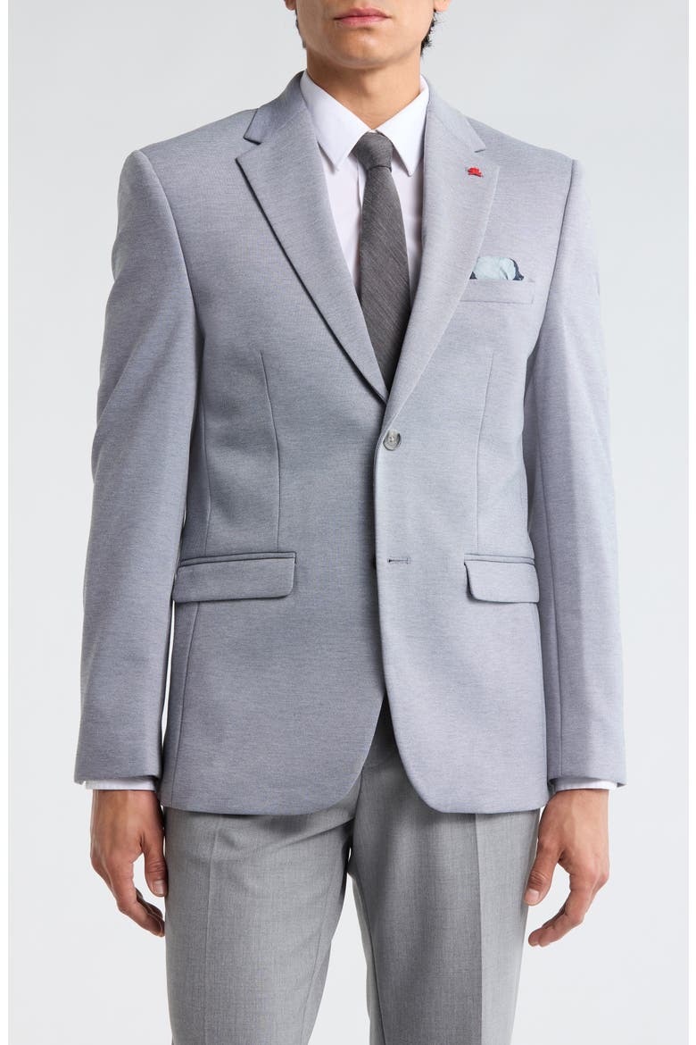 Knit Blazer, Main, color, LIGHT GREY