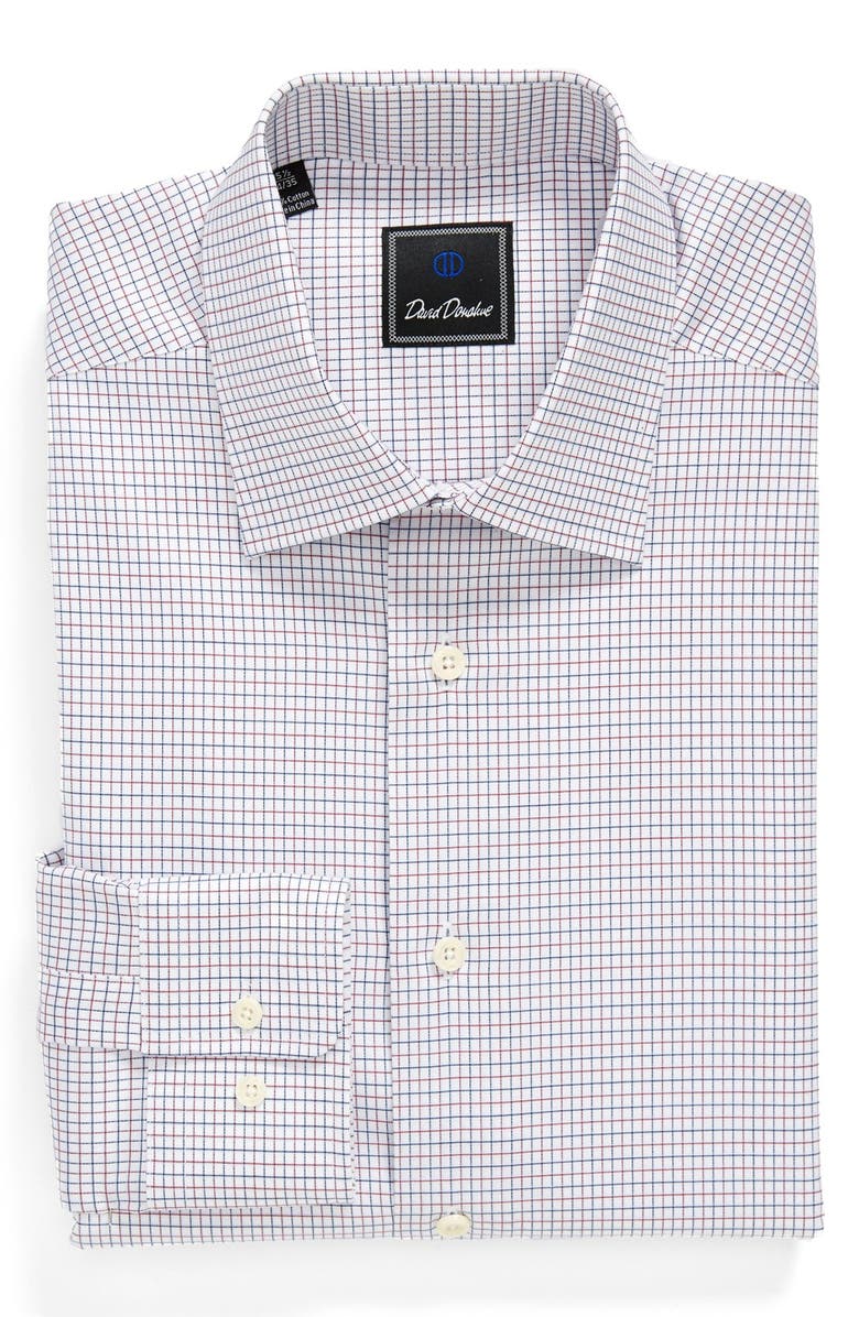 David Donahue Regular Fit Check Dress Shirt, Main, color, 