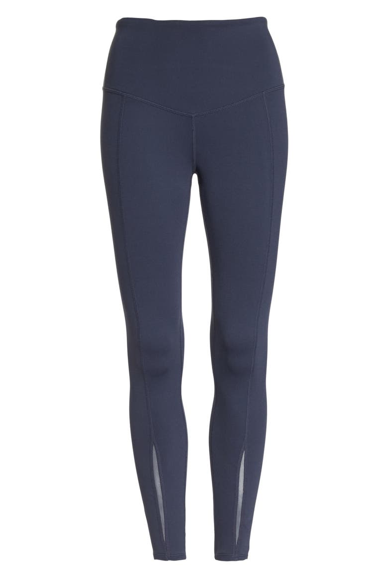 Refocus Recycled High Waist Midi Leggings, Alternate, color, GREY SLATE