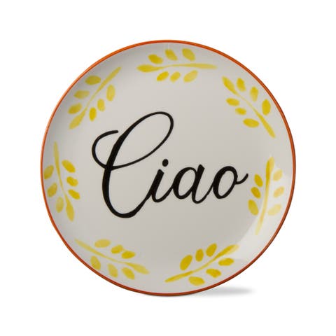 Dolce Vita Ciao Yellow Ceramic Appetizer Plate for Dining