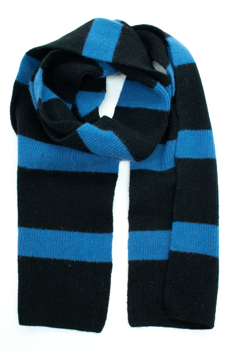 Portolano Stripe Scarf, Main, color, Black/ Sky Diver