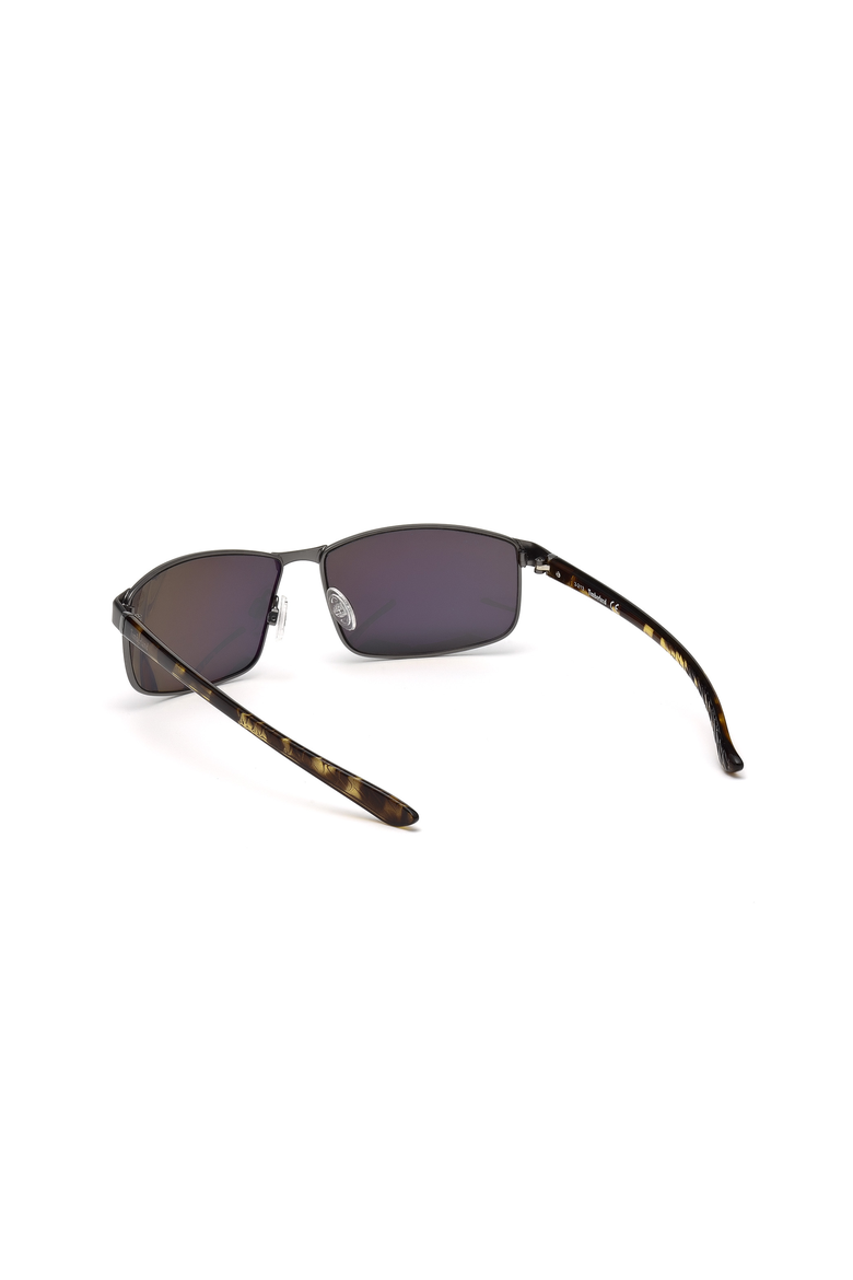 Rectangular Metal Polarized Sunglasses, Alternate, color, Gunmetal / Smoke